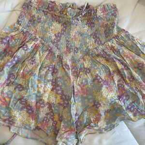 Floral Smocked Mini Shorts
